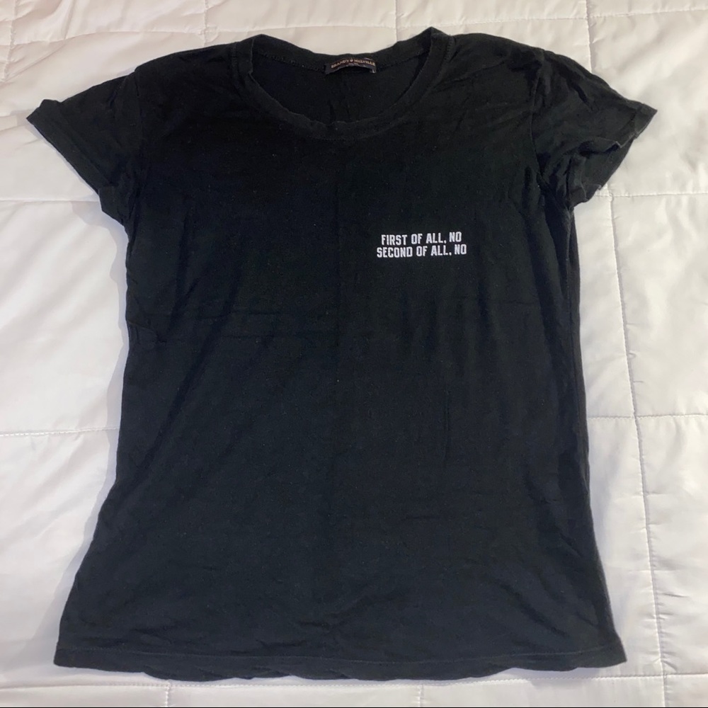 Brandy Melville Black "First of All" Top OS